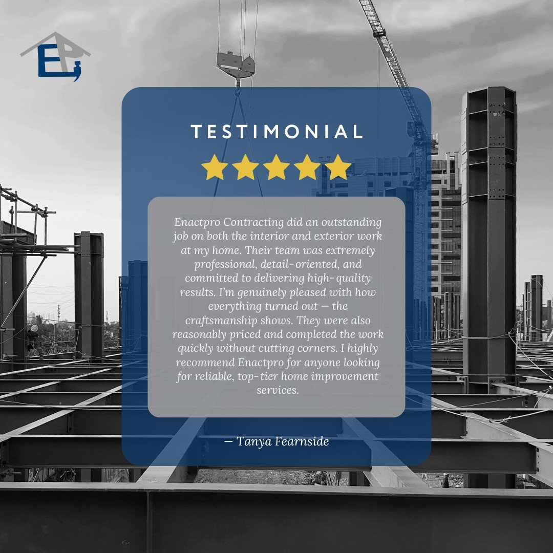 Another project completed with quality, care, and attention to detail. At Enactpro Contracting, we take pride in delivering exceptional interior and exterior renovations with craftsmanship you can trust. Contact us today to bring your vision to life!

#Enactpro #HomeRenovation #HomeImprovement #QualityCraftsmanship #Construction